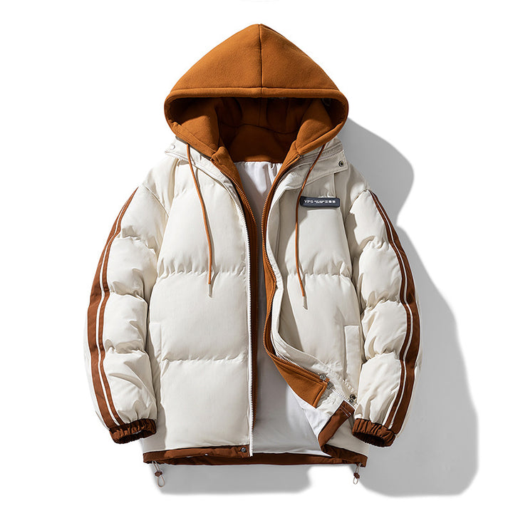 Männer's nano gepolsterte Parka Hybrid mit internem Kapuzenpulli, seitlichen Streifen und Zwei-Wege-Reißverschluss – Marzano