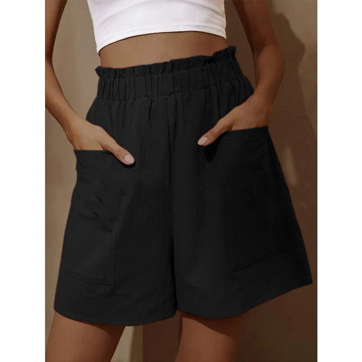 Damen lässige Leinen-Shorts mit elastischem Taillenzug und praktischen Seitentaschen Echoarchiv