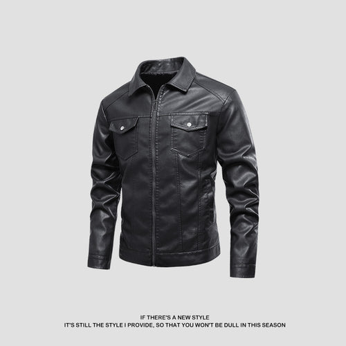 Herren modische Kunstlederjacke mit klassischer Schnittführung und praktischen Taschen Echoarchiv