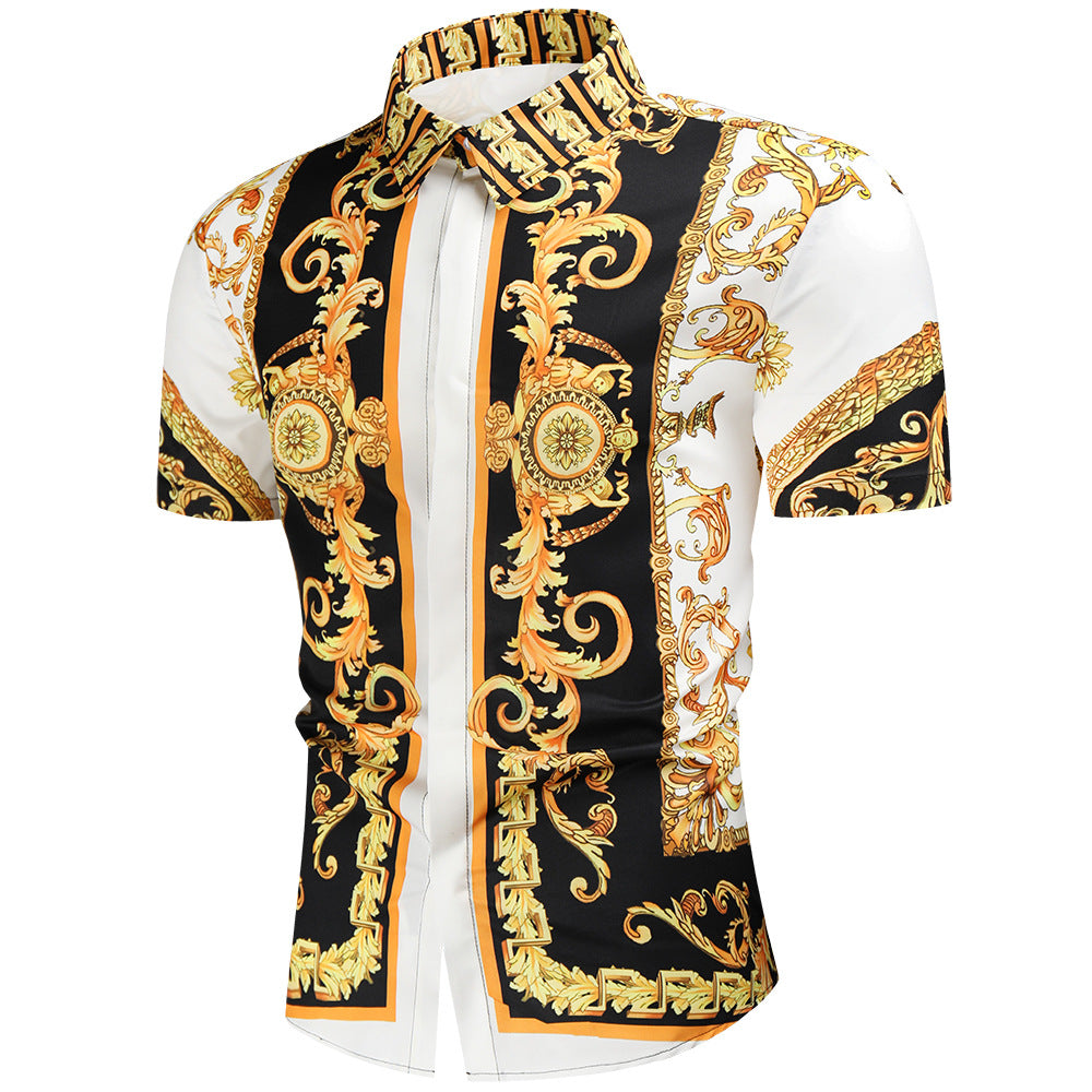 Herren Kurzarmhemd mit luxuriösem Barockdesign Echoarchiv