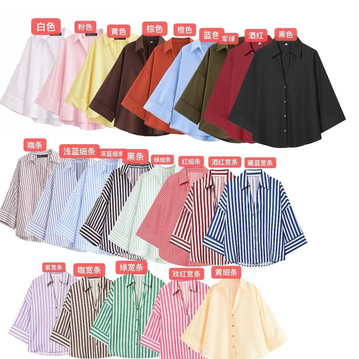 Damen Hemdblusenshirt mit lässigem Schnitt und eleganten 3/4-Ärmeln Echo Archiv