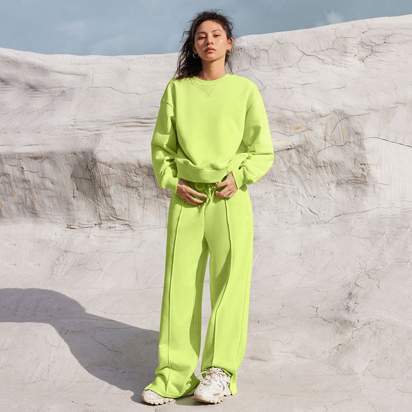 Damen nan Oversize-Sweatshirt und weite Loungehose Set mit Tunnelzug, dezenter Nahtführung und elastischen Bündchen Echo Archiv
