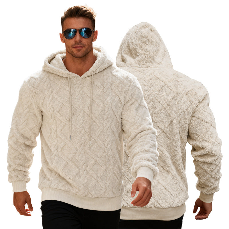 Herren kuscheliger Hoodie mit strukturiertem Fleece Echoarchiv