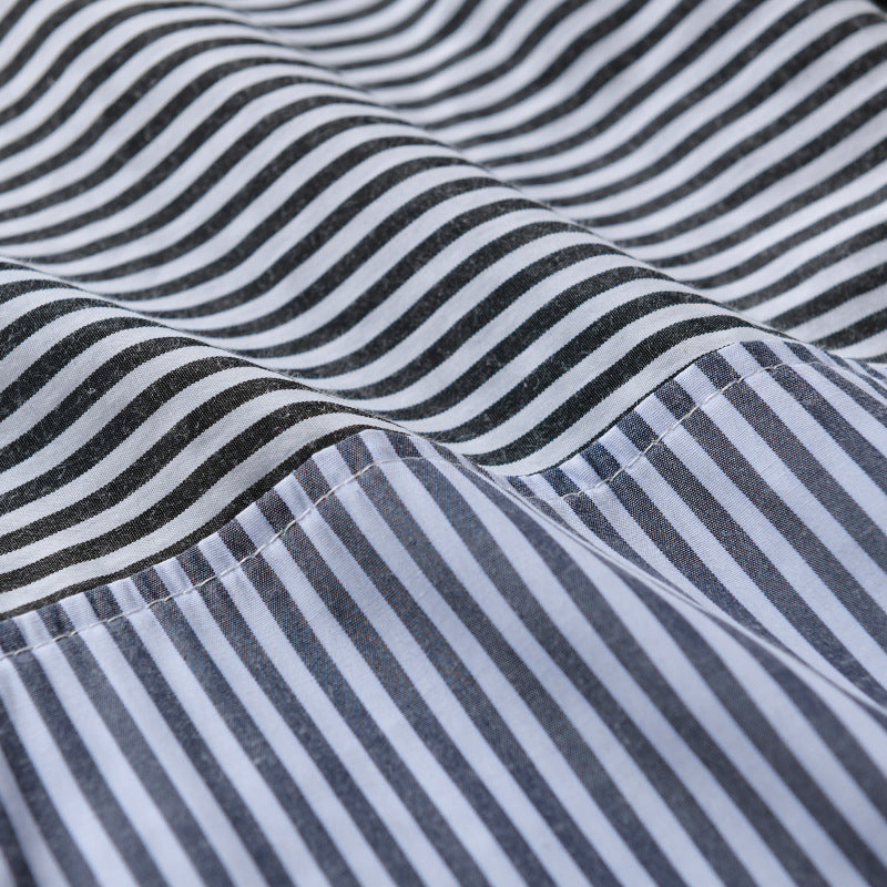 Herren Gestreiftes Patchwork-Hemd mit Brustpatch und Relaxed-Fit Echoarchiv