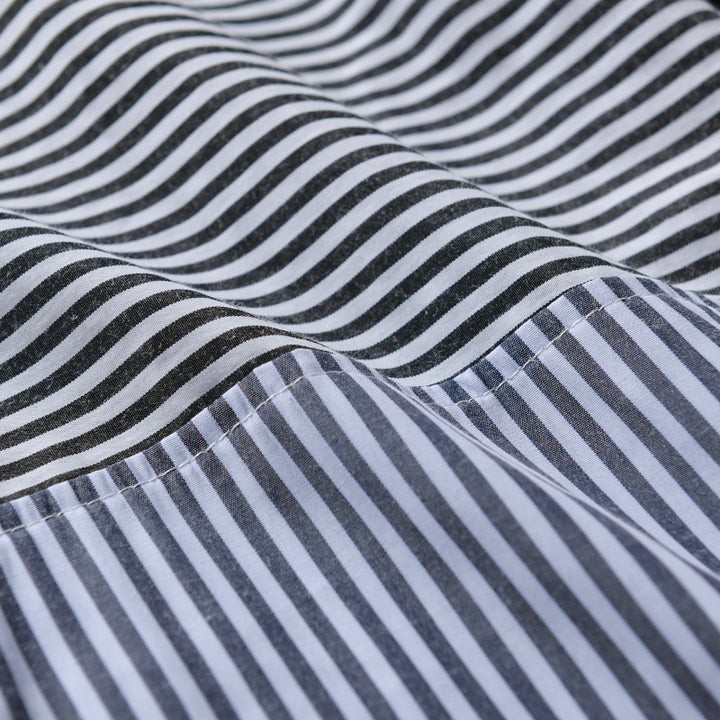 Herren Gestreiftes Patchwork-Hemd mit Brustpatch und Relaxed-Fit Echoarchiv