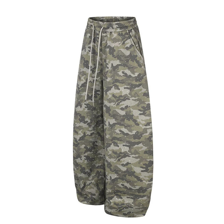 Damen Weite Camouflage-Sweathose mit Ballonbeinen und Tunnelzug Echoarchiv