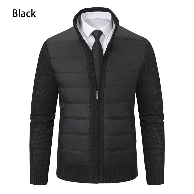Herren gefütterte Übergangsjacke mit hohem Kragen und strukturiertem Design Echoarchiv