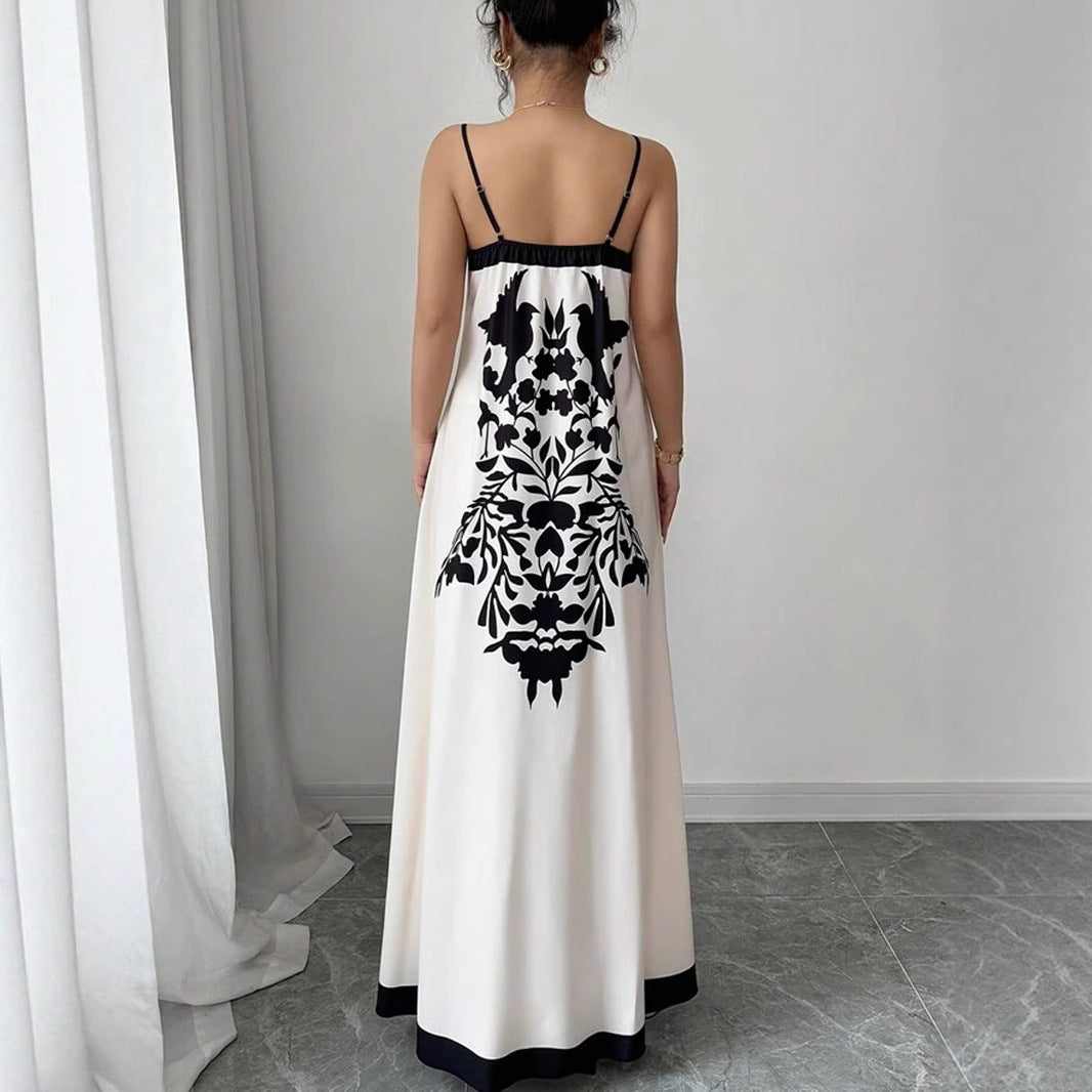 Damen Maxikleid mit floralem Design und seitlichen Schlitzen Echo Archiv