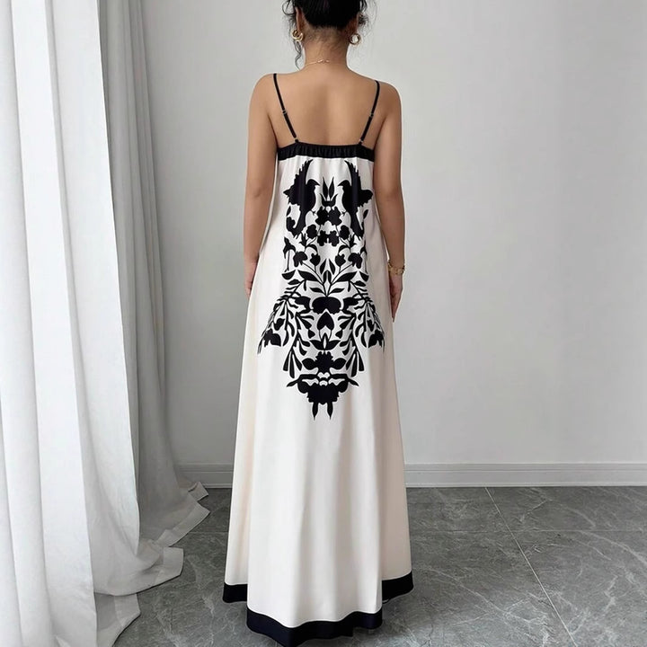 Damen Maxikleid mit floralem Design und seitlichen Schlitzen Echo Archiv