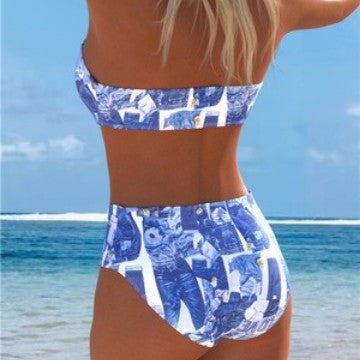 Damen Bikini-Set mit elegantem Bandeau-Oberteil und hochgeschnittenen Shorts Echo Archiv