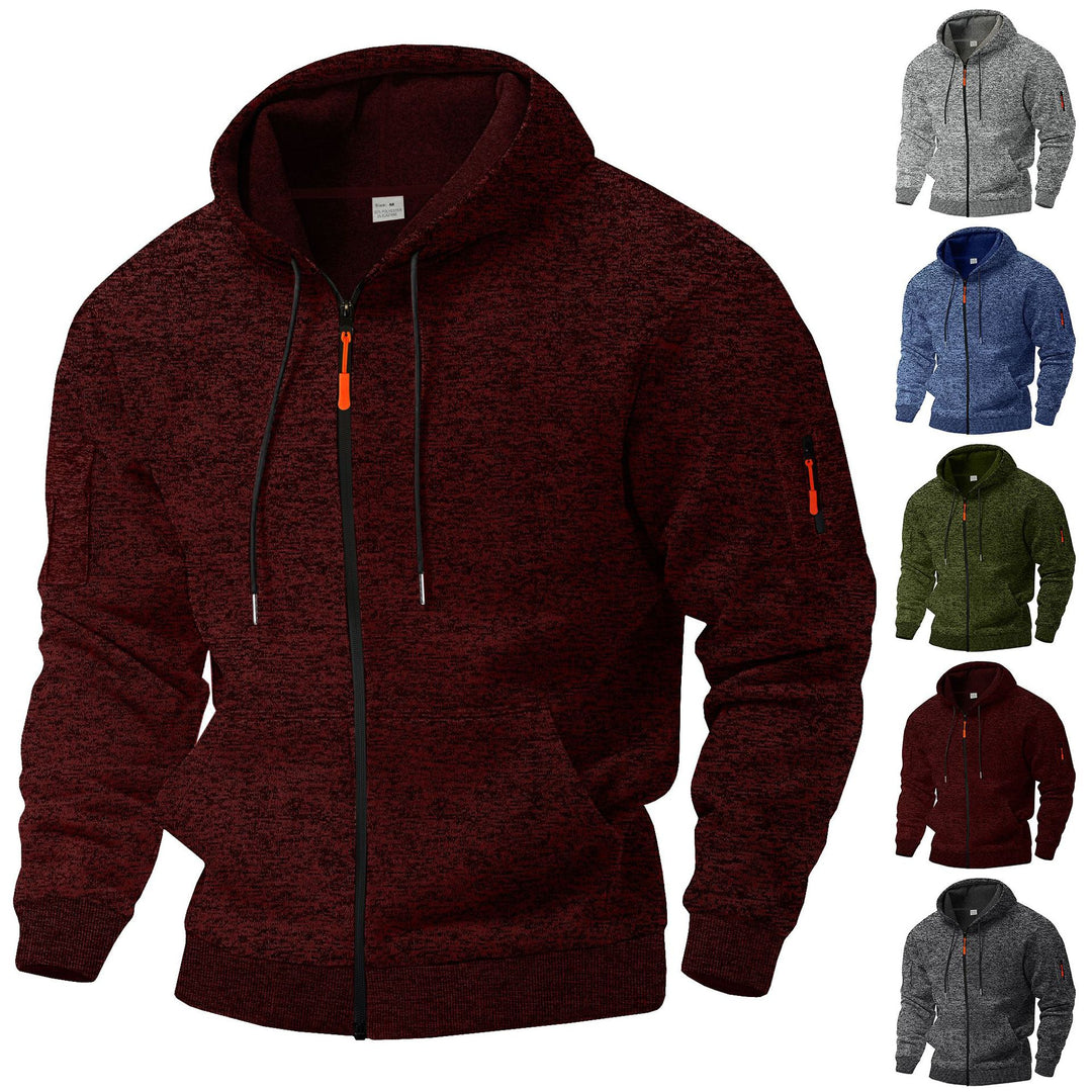 Herren Sportliche Kapuzenjacke mit innovativem Materialmix und praktischen Reißverschlusstaschen Echoarchiv