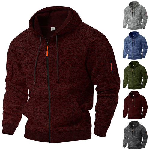 Herren Sportliche Kapuzenjacke mit innovativem Materialmix und praktischen Reißverschlusstaschen Echoarchiv