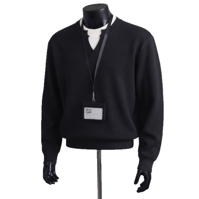 Herren Bequemer Strickpullover mit V-Ausschnitt – Norvane