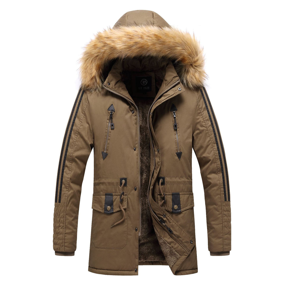 Herren Moderne Parkajacke mit abnehmbarem Kunstfellkragen Echo Archiv