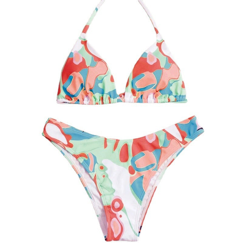 Damen Triangel-Bikini mit verspieltem Muster und verstellbaren Trägern Echo Archiv