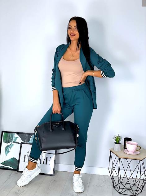 Damen nan sportlich-elegantes Blazer-Jogginghose Zweiteiler mit elastischem Bund und Bündchen Echo Archiv