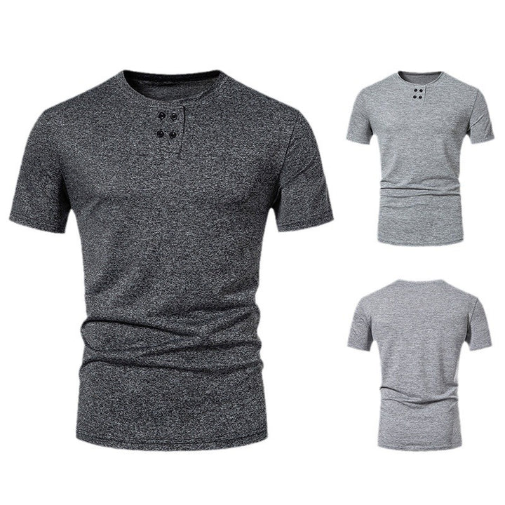 Herren modisches T-Shirt mit strukturiertem Obermaterial und asymmetrischem Kragen Echoarchiv
