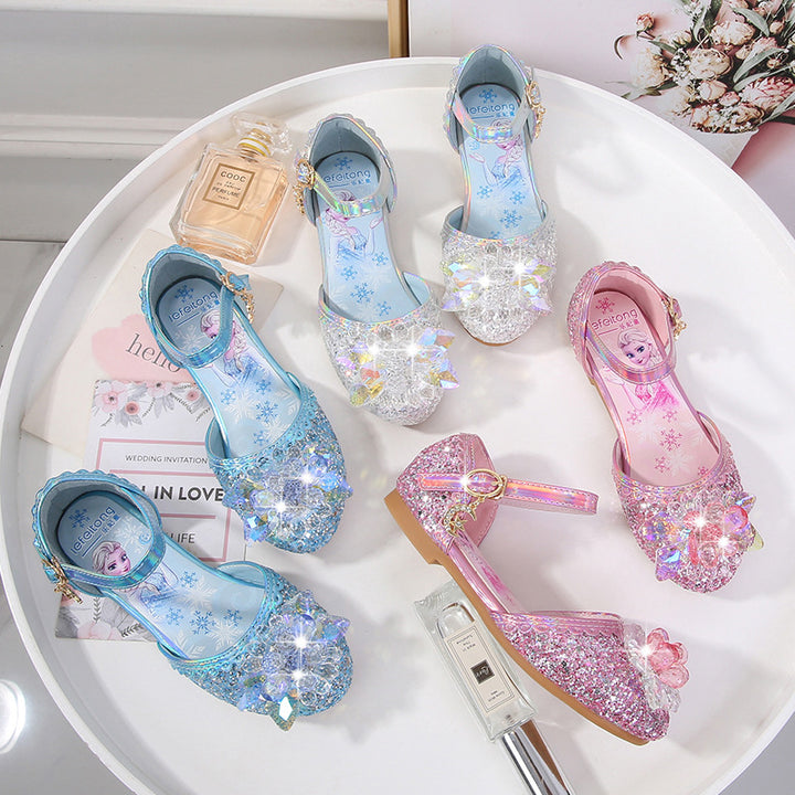 Mädchen Glitzernde Ballerinas mit Blumenapplikationen Echo Archiv