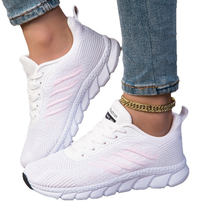 Damen nan gestrickter Schlupf-Sneaker mit elastischem Schaft, Zier-Schnürung und segmentierter Dämpfungssohle Echo Archiv