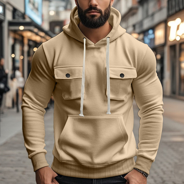 Herren bequemer Kapuzenpullover mit praktischen Taschen und Kordelzügen Echoarchiv