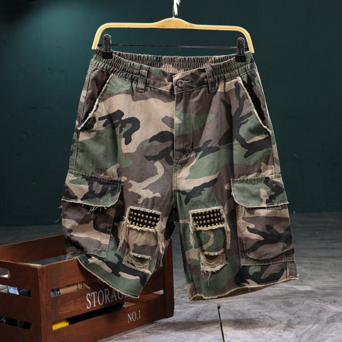 Herren Cargoshorts mit angesagtem Camouflage-Muster und robusten Taschen Echoarchiv