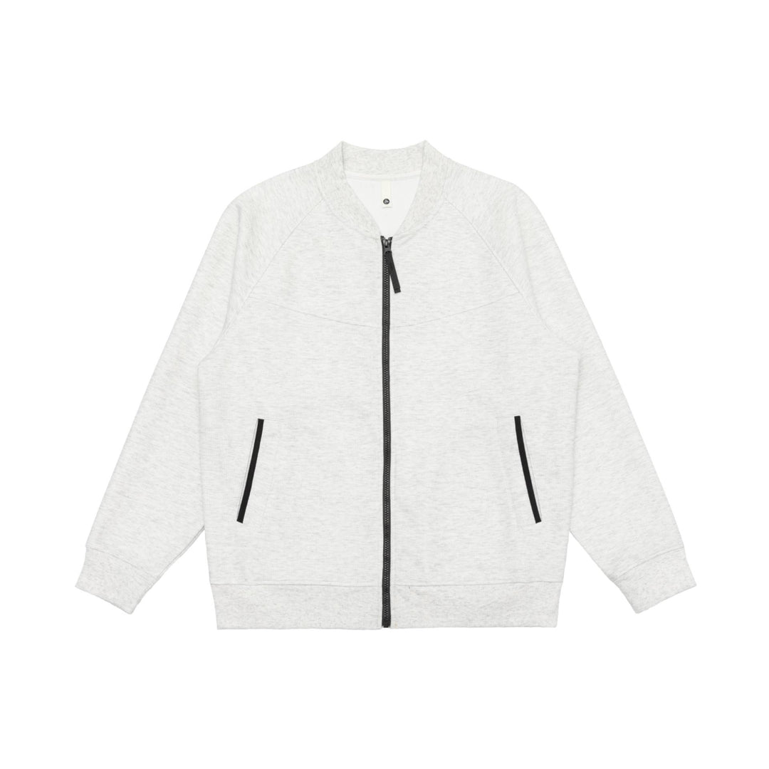 Unisex Sweatjacke im Bomberstil mit durchgehendem Reißverschluss, Raglanärmeln und Kontrastbesatz Echoarchiv
