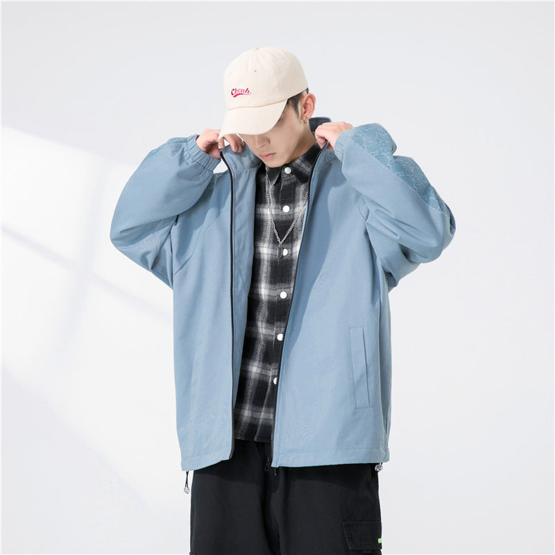 Herren Oversize Übergangsjacke mit Raglanärmeln, Stehkragen und elastischen Bündchen Echoarchiv