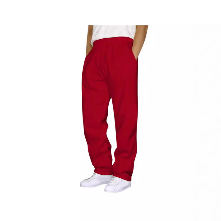 Damen ungekürzte Relax-Freizeithose mit hohem Komfortbund, innenliegendem Kordelzug und seitlichen Eingrifftaschen – Avélisse