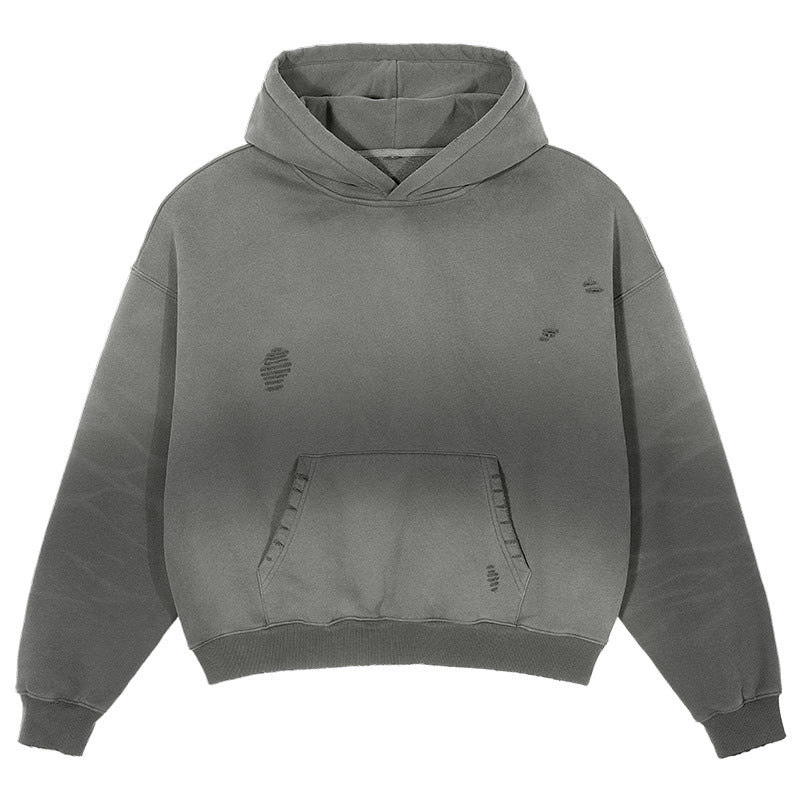 Herren Oversize-Kapuzenpullover im Used-Look mit Kängurutasche und Destroy-Details Echo Archiv