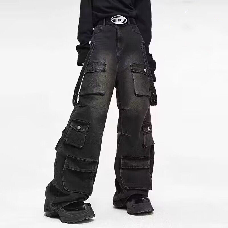 Herren Lässige Denim Hose mit innovativen Taschen Echoarchiv
