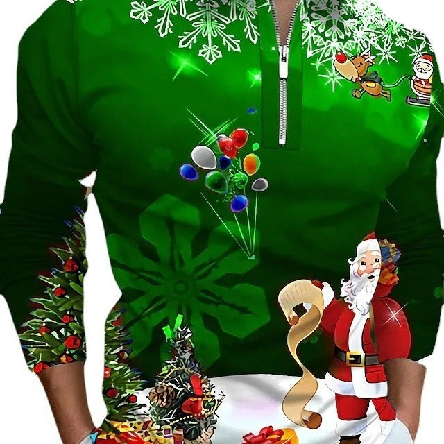 Herren Langarm-Pullover mit festlichem Weihnachtsdesign Echoarchiv