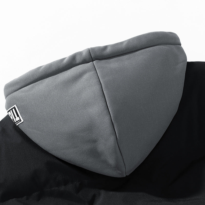 Herren isolierte Steppjacke mit verstellbarer Kapuze und elastischen Bündchen Echoarchiv