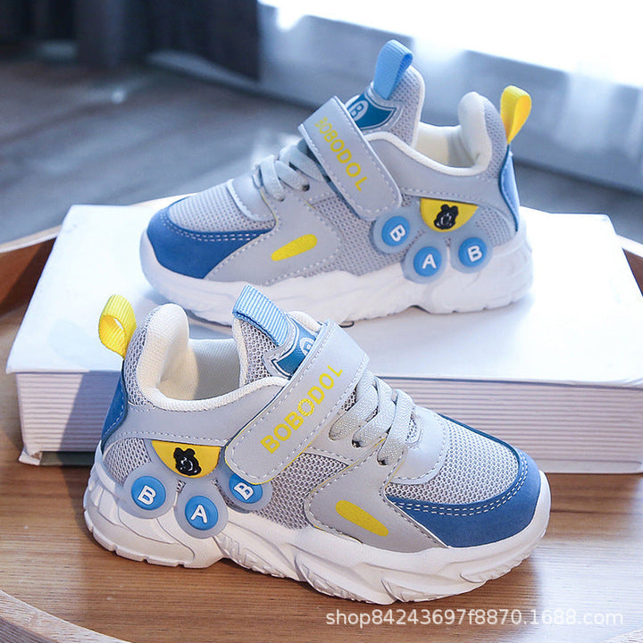 Damen Sportliche Kindersneaker mit praktischem Klettverschluss und bunten Applikationen Echo Archiv