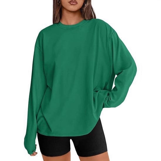 Damen Oversize-Sweatshirt mit Rundhalsausschnitt und verlängertem Saum – Avérine