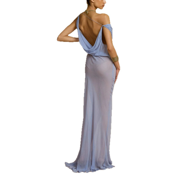 Damen Fließendes Maxikleid mit drapiertem Ausschnitt Echo Archiv