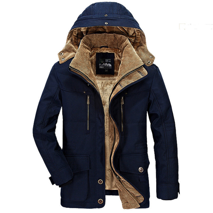 Herren Canvas-Fieldparka mit Cordkragen, wärmendem Fleecefutter und Multifunktions‑Taschen – Taviero