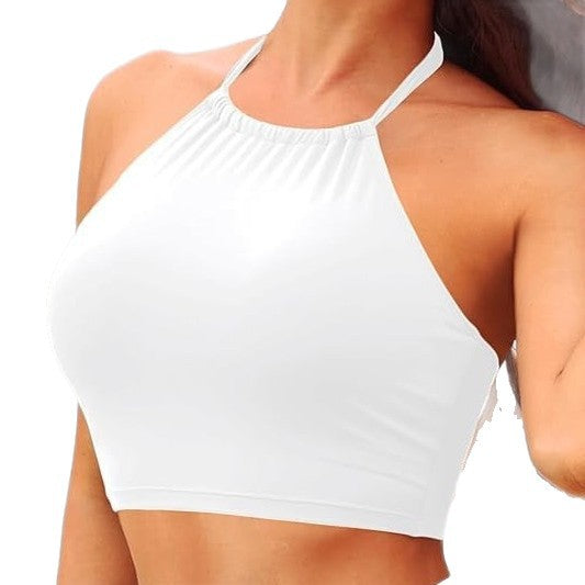 Damen Sportliches Bikini-Oberteil mit Halterneck-Design Echo Archiv