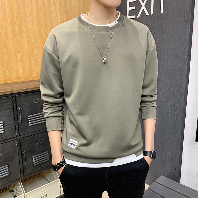 Herren lässiger Sweatshirt mit kontrastierendem Saum Echoarchiv