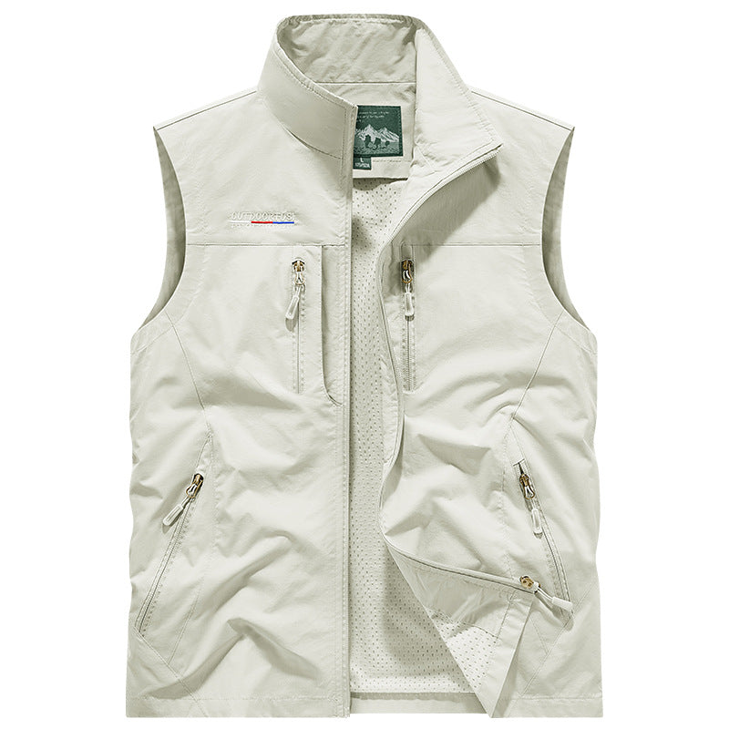 Herren Multifunktionale Outdoor-Utility‑Weste mit Mesh‑Innenfutter und zahlreichen Taschen – Marzano