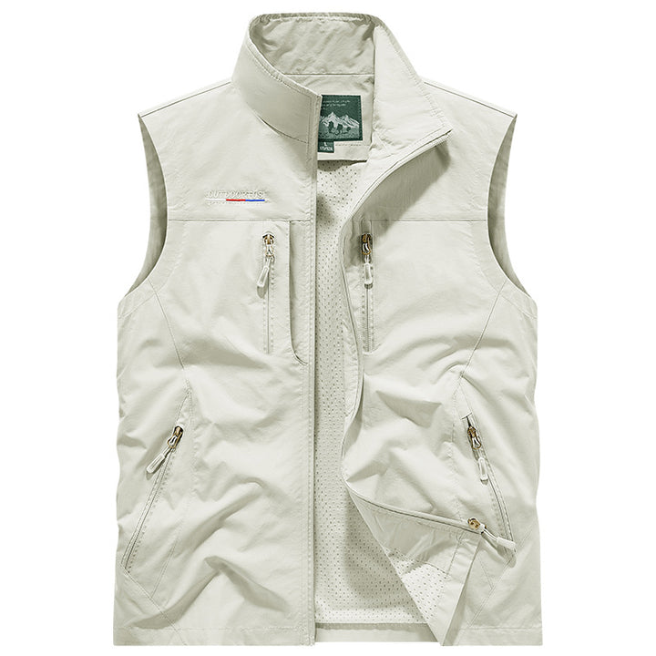 Herren Multifunktionale Outdoor-Utility‑Weste mit Mesh‑Innenfutter und zahlreichen Taschen – Marzano
