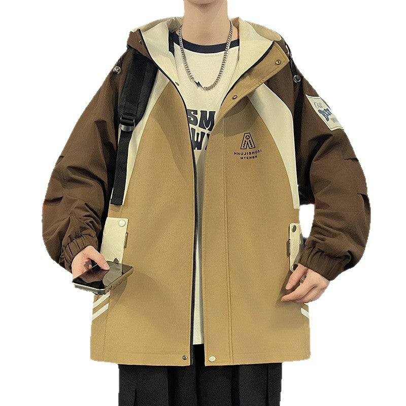 Herren urbane Übergangsjacke mit verstellbarem Kapuzenkragen Echoarchiv
