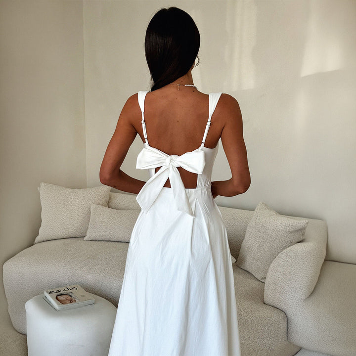 Damen Maxi-Kleid mit schulterfreiem Design und eleganten Rüschendetails Echo Archiv