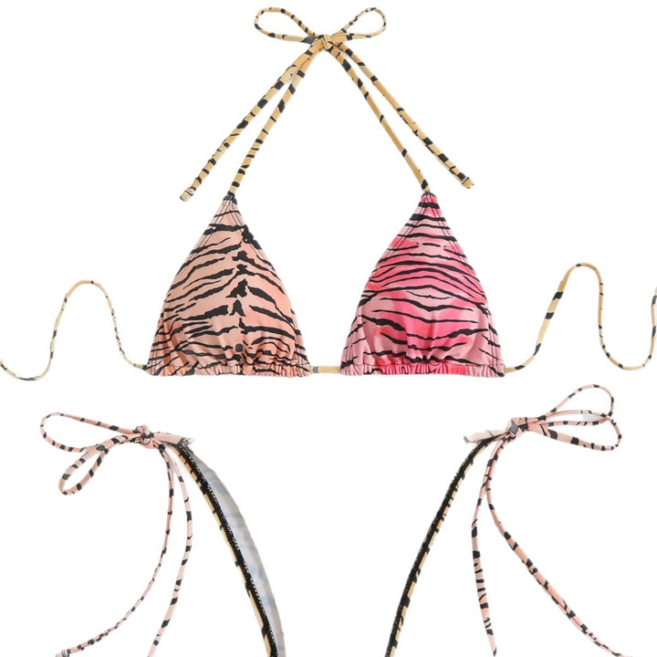 Damen Triangel-Bikini mit verstellbaren Trägern und modischem Animal-Print Echo Archiv