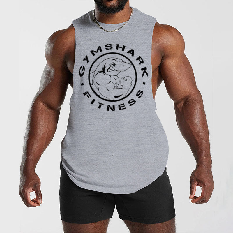 Herren nan ärmelloses Muskelshirt mit extra tiefen Armöffnungen und großem Logodruck Echo Archiv