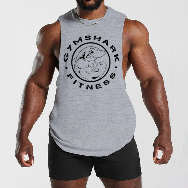 Herren nan ärmelloses Muskelshirt mit extra tiefen Armöffnungen und großem Logodruck Echo Archiv