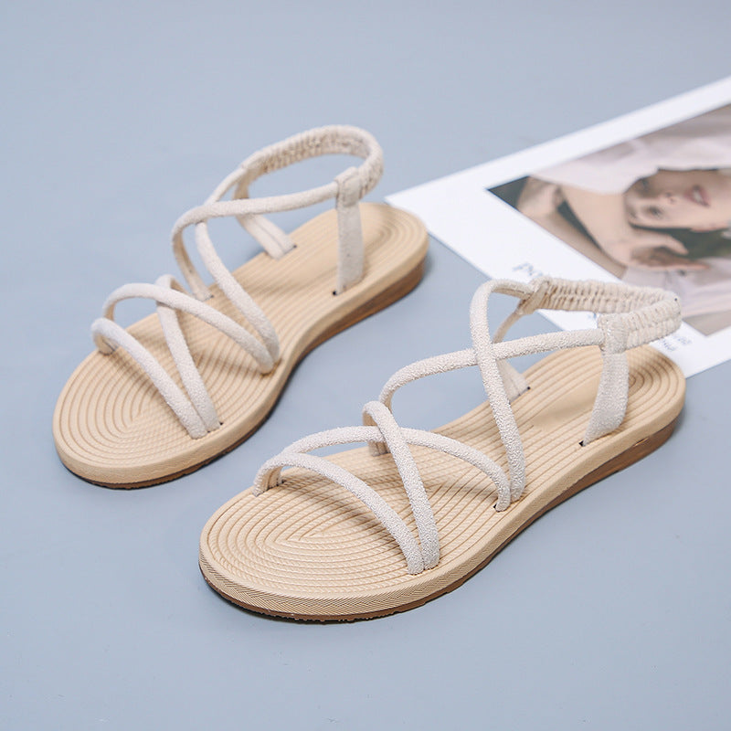 Damen Geflochtene Riemchen-Sandalen mit elastischem Fersenband und gepolstertem Fußbett – Sorelia