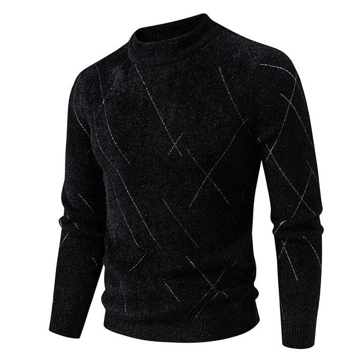 Herren Feiner Strickpullover mit modernem Zopfmuster Echoarchiv