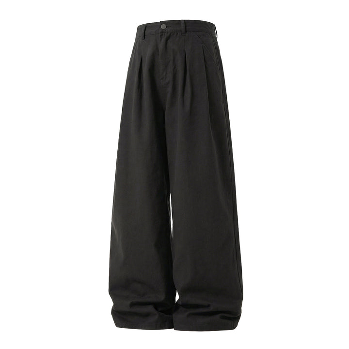 Damen Weite High-Waist Bundfalten-Hose mit weitem Bein und Seitentaschen Echo Archiv