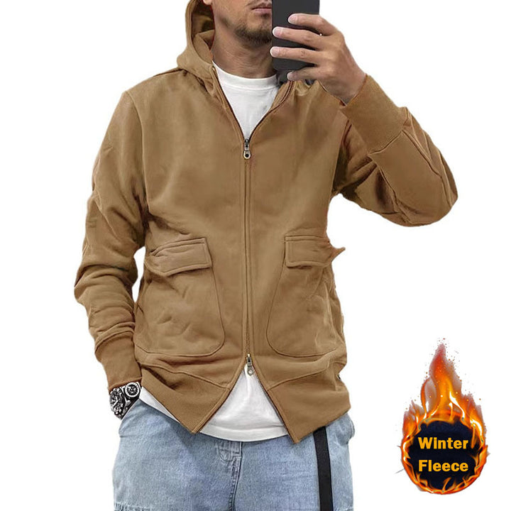 Herren Fleece Kapuzenjacke mit praktischen Taschen Echoarchiv