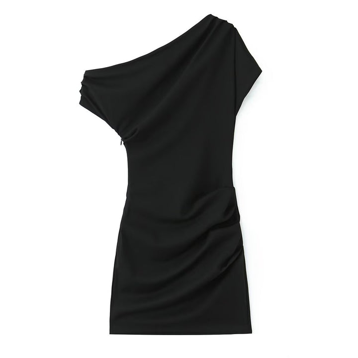 Damen asymmetrisches Cocktailkleid mit drapiertem Design Echo Archiv